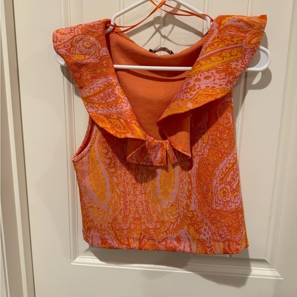 Zara cropped Jacquard top - Picture 2 of 5